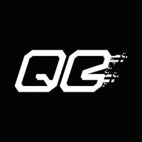 qb logo monogram abstract snelheid technologie ontwerp sjabloon vector