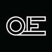 oe logo monogram met lijn stijl negatief ruimte vector