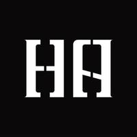 ha logo monogram met midden- plak ontwerp sjabloon vector