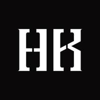 hk logo monogram met midden- plak ontwerp sjabloon vector