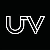 uv logo monogram met lijn stijl negatief ruimte vector