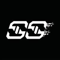 ss logo monogram abstract snelheid technologie ontwerp sjabloon vector