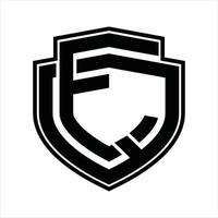 eq logo monogram wijnoogst ontwerp sjabloon vector