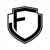 fj logo monogram wijnoogst ontwerp sjabloon vector