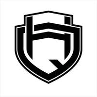 hq logo monogram wijnoogst ontwerp sjabloon vector