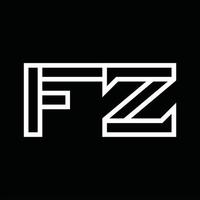 fz logo monogram met lijn stijl negatief ruimte vector