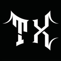 TX logo monogram met abstract vorm ontwerp sjabloon vector