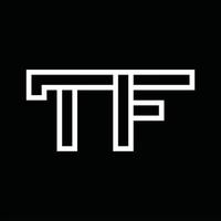 tf logo monogram met lijn stijl negatief ruimte vector