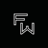 fw logo monogram met lijn stijl ontwerp sjabloon vector