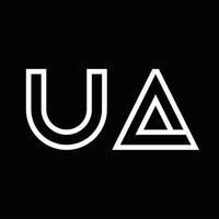 ua logo monogram met lijn stijl negatief ruimte vector