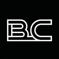 bc logo monogram met lijn stijl negatief ruimte vector