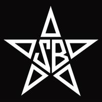 zb logo monogram met ster vorm ontwerp sjabloon vector