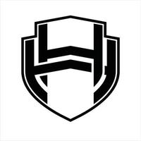 hh logo monogram wijnoogst ontwerp sjabloon vector