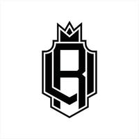 ru logo monogram ontwerp sjabloon vector