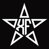 xf logo monogram met ster vorm ontwerp sjabloon vector
