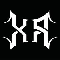 xr logo monogram met abstract vorm ontwerp sjabloon vector