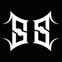ss logo monogram met abstract vorm ontwerp sjabloon vector