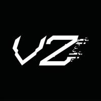 vz logo monogram abstract snelheid technologie ontwerp sjabloon vector