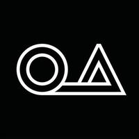 oa logo monogram met lijn stijl negatief ruimte vector