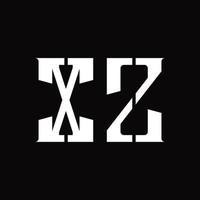 xz logo monogram met midden- plak ontwerp sjabloon vector