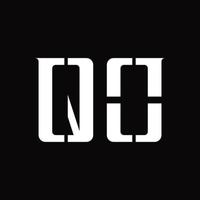 qo logo monogram met midden- plak ontwerp sjabloon vector