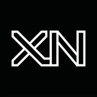 xn logo monogram met lijn stijl negatief ruimte vector