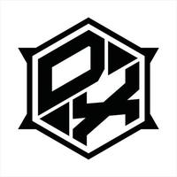 dx logo monogram ontwerp sjabloon vector