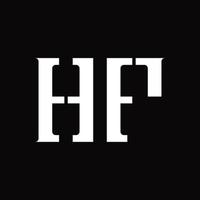 hf logo monogram met midden- plak ontwerp sjabloon vector