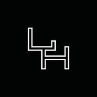 lh logo monogram met lijn stijl ontwerp sjabloon vector
