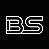 bs logo monogram met lijn stijl negatief ruimte vector
