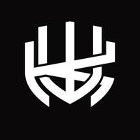 wk logo monogram wijnoogst ontwerp sjabloon vector