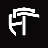 tf logo monogram wijnoogst ontwerp sjabloon vector
