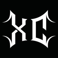 xc logo monogram met abstract vorm ontwerp sjabloon vector