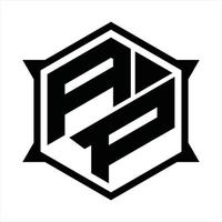 ap logo monogram ontwerp sjabloon vector