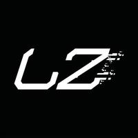 lz logo monogram abstract snelheid technologie ontwerp sjabloon vector