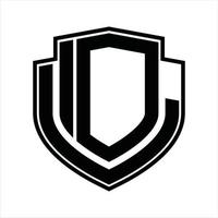 dl logo monogram wijnoogst ontwerp sjabloon vector