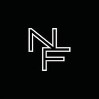 nf logo monogram met lijn stijl ontwerp sjabloon vector