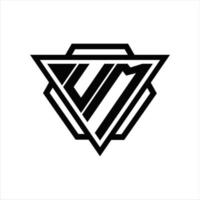 um logo monogram met driehoek en zeshoek sjabloon vector