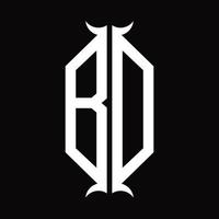 bd logo monogram met toeter vorm ontwerp sjabloon vector
