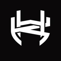 hk logo monogram wijnoogst ontwerp sjabloon vector