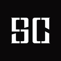 sc logo monogram met midden- plak ontwerp sjabloon vector