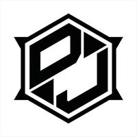 dj logo monogram ontwerp sjabloon vector