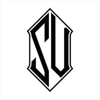 zv logo monogram met schildvorm en schets ontwerp sjabloon vector icoon abstract