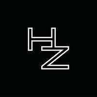 hz logo monogram met lijn stijl ontwerp sjabloon vector