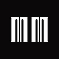 mm logo monogram met midden- plak ontwerp sjabloon vector