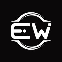 ew logo monogram met cirkel afgeronde plak vorm ontwerp sjabloon vector