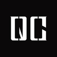 qc logo monogram met midden- plak ontwerp sjabloon vector