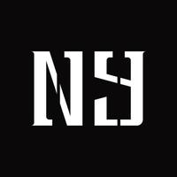 ny logo monogram met midden- plak ontwerp sjabloon vector