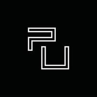 pu logo monogram met lijn stijl ontwerp sjabloon vector