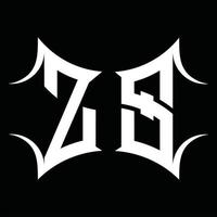zs logo monogram met abstract vorm ontwerp sjabloon vector